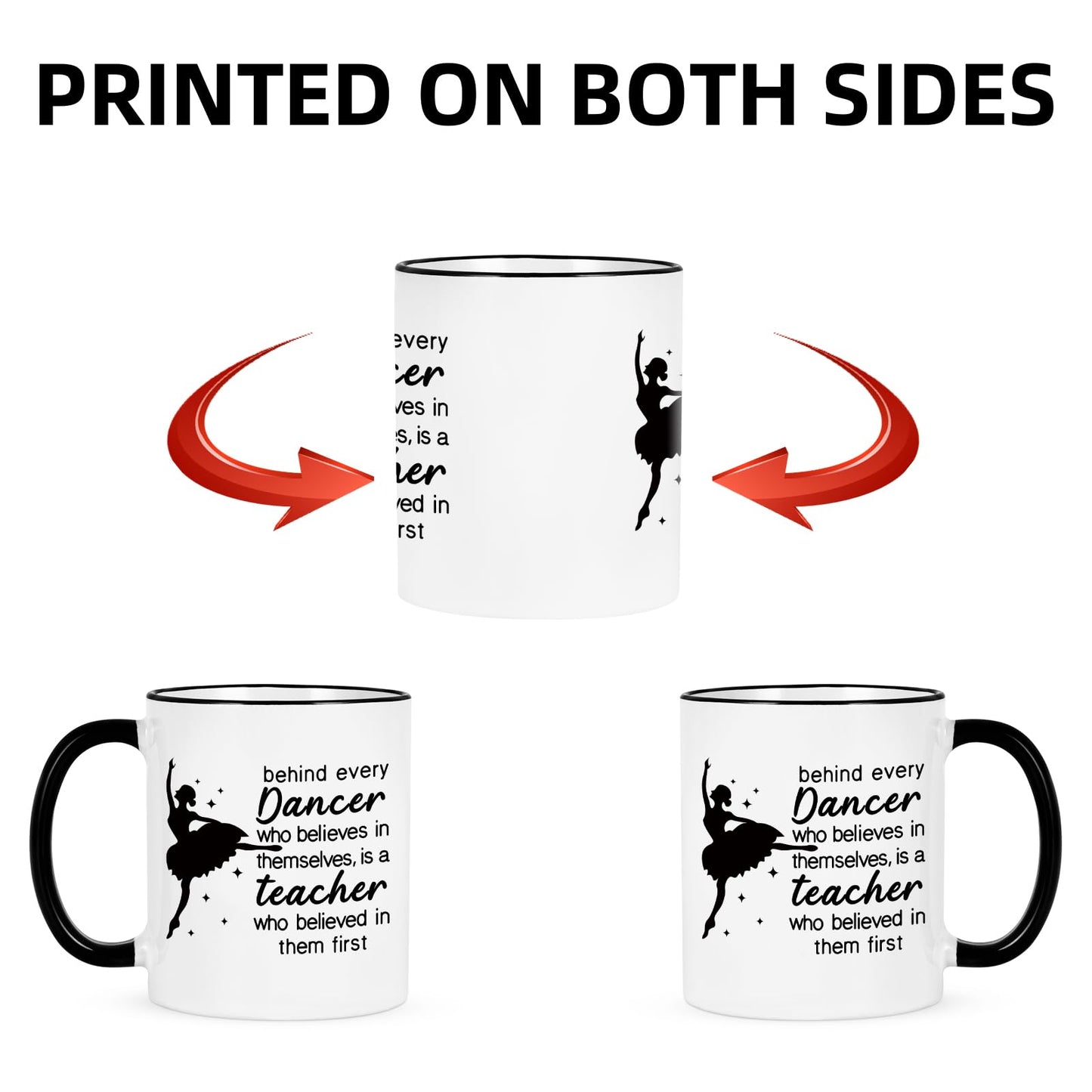 Cabtnca Dance Teacher Gifts, Dance Teacher Mug, Dance Teacher Appreciation Gifts for Women, Gifts for Dance Teacher from Students, Thank You Christmas Gift for Dance Teacher, 11 Oz