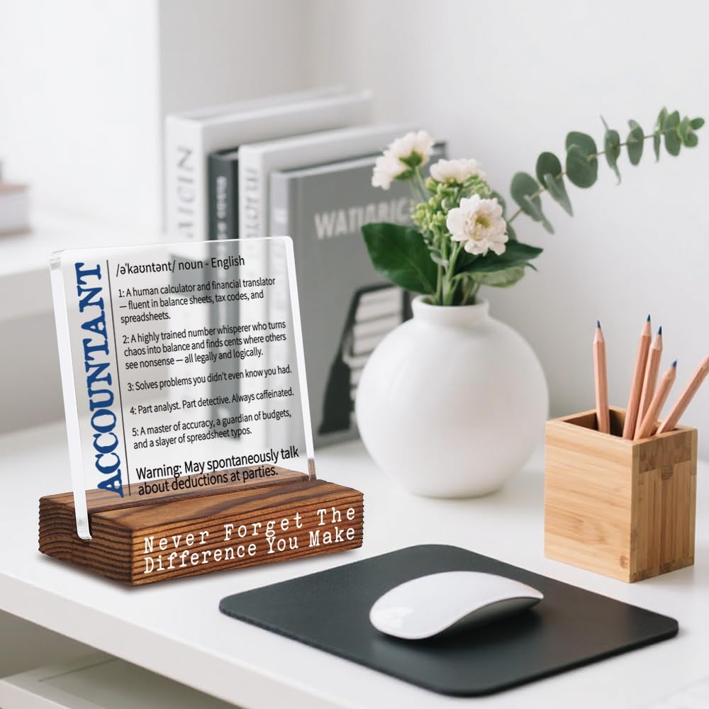 Thank You Gift for Accountant na CPA, CFO, Coworkers, Accountant Gifts for Women, Accounting Graduation Gifts, Inspirational Gifts for Employee Mentor Coach Executive Decorative Signs-LMY07