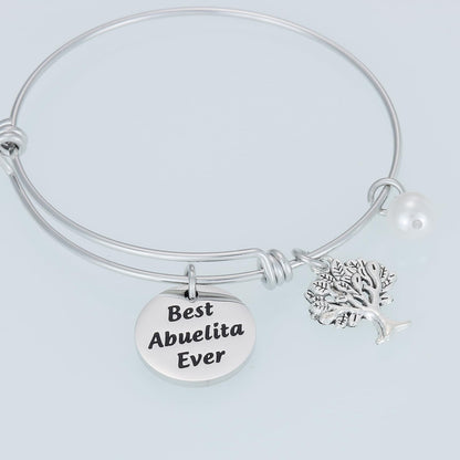 HUTIMY Abuelita Gifts In Spanish from Grandchildren Birthday Accessories for Grandmother Best Abuelita Bracelet