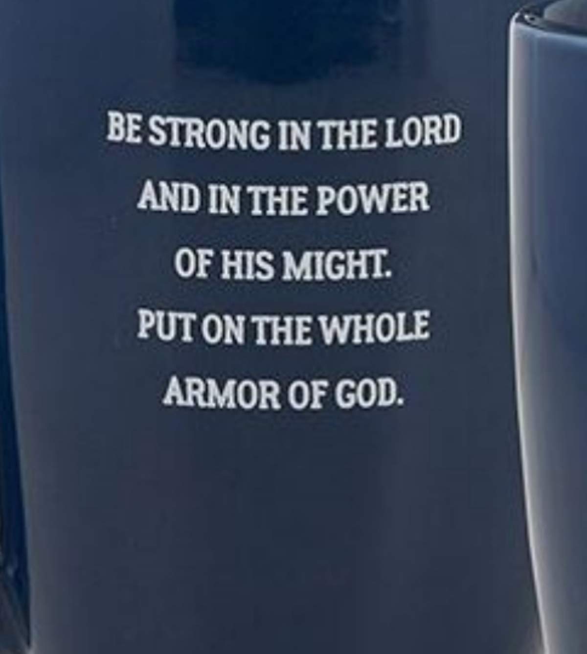 Autom Christian Coffee Mugs, Navy Blue Stoneware Man of God Religious Cup, Father's Day Gifts for Dad, 16 Ounce