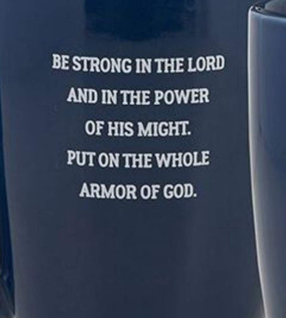 Autom Christian Coffee Mugs, Navy Blue Stoneware Man of God Religious Cup, Father's Day Gifts for Dad, 16 Ounce