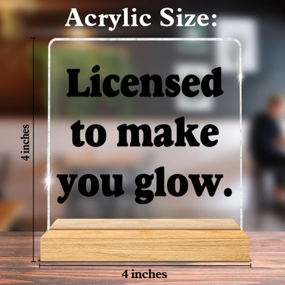 Licensed Esthetician Desk Decor, Funny Gifts for Esthetician Beautician Cosmetologist, Acrylic Plaque Sign Home Office for Beauty Salon Decor, Birthday Thank You Gift