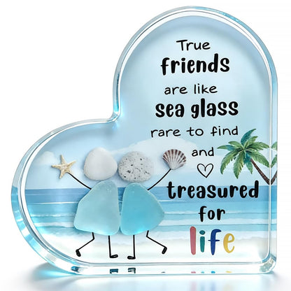 Friends Gifts Quote Heart Keepsake, Friendship Gift for Your Bestie, Soul Sister & Female Companion | Uplifting Emotional Support Present for Women, Birthday Gift Idea & Treasured Appreciation Token