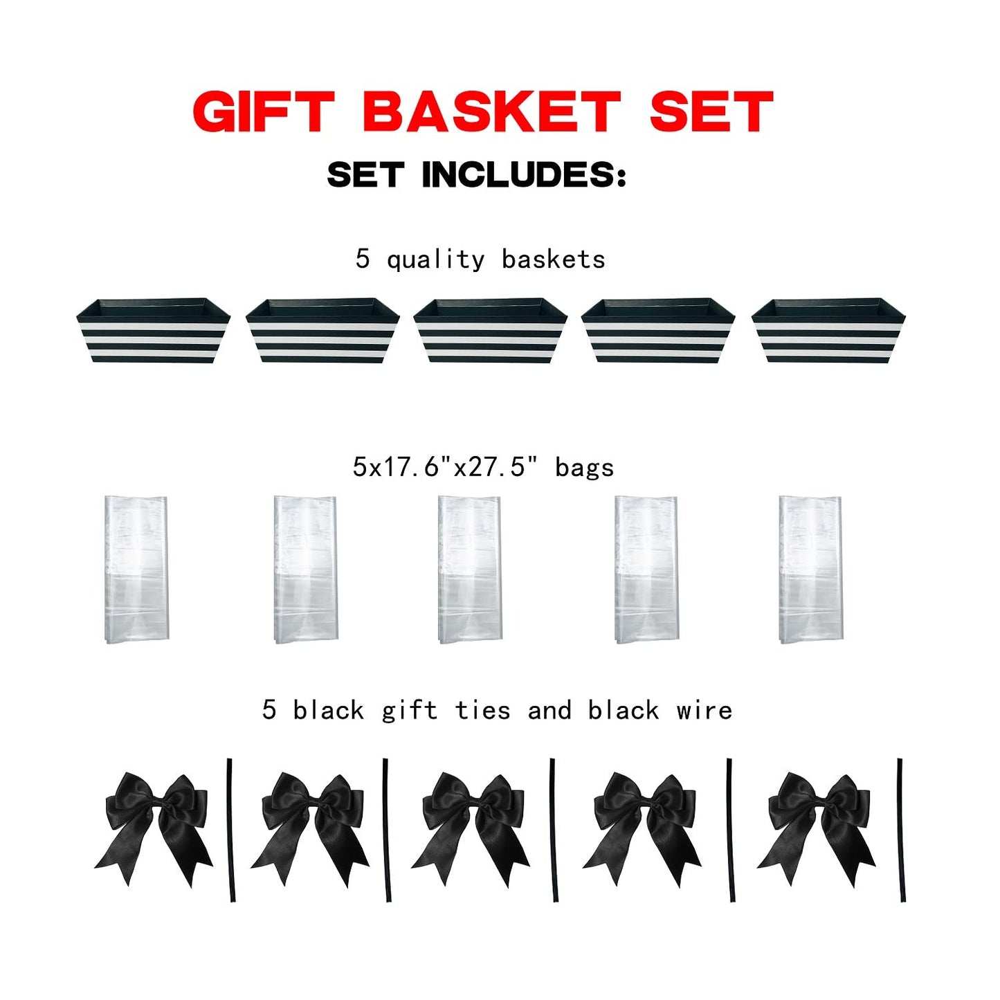 Basket For Gifts Empty, 5 PCS Sturdy Diy Bulk Gift Basket Kraft Market Tray Cardboard Basket With Handles, Gift Baskets Kit Supplies Wrap To Fill For Birthdays Easter Christmas Weddings Anniversaries
