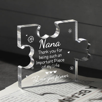 Funnli Nana Gifts Acrylic Plaque, Nana Mothers Day Gifts - Christmas Anniversary Mothers Day Birthday Gifts for Nana Grandma Grammy Grandmother 3.35 x 2.76 Inch Desk Decorations