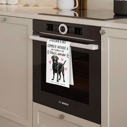 Black Lab Kitchen Towels - Funny Black Lab Gifts Decorative Waffle Dish Towels, Labrador Retriever Gifts Hand Towel, Tea Towel, 16x24 Inches