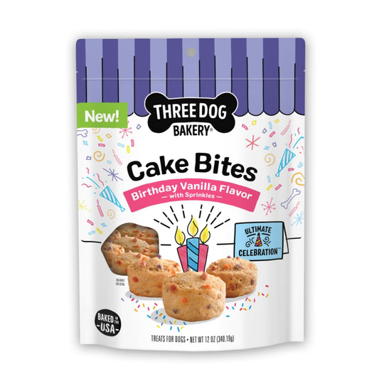 Three Dog Bakery Ultimate Celebration Cake Bites, Soft-Baked Dog Treats and Cookies with Real Ingredients, 12 oz