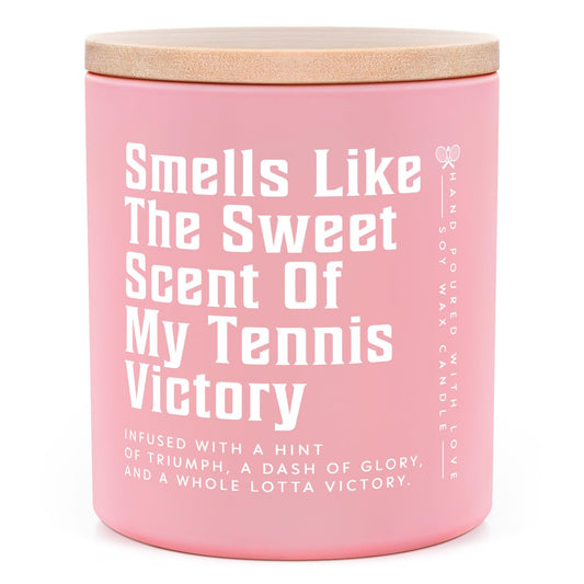 Tennis Gifts for Women, Lavender Scented Candle, Cool Gifts for Tennis Lovers/Girl/Coach/Player/Friend, Funny Tennis-Themed Gift for Mothers Day Birthday, Tennis Party Decorations,Pink(10oz)