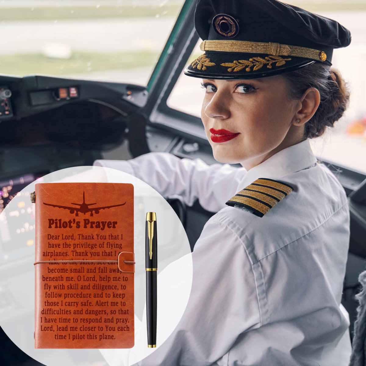 Pillot Gifts Prayer Journal Notebook Pilot Gifts for Men, Aviation Airplane Future Pilot Gift for Men New Pilot Aviation Gift for Graduation Birthday
