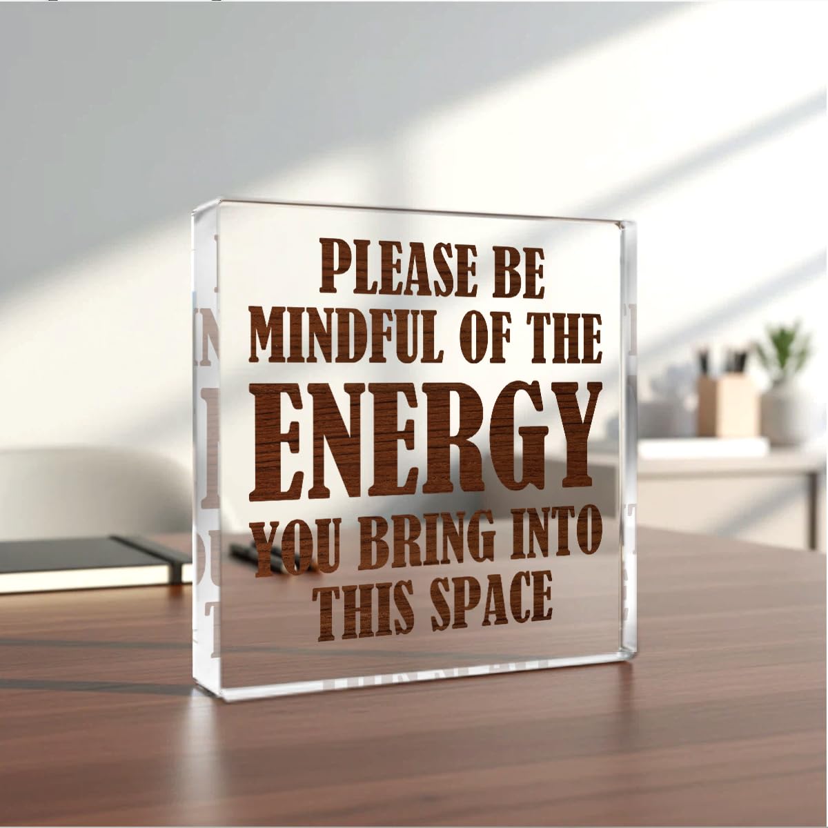 Inspirational Zen Decor Meditation Room Decor Positive Affirmations Meditation Accessories Acrylic for Home Office Living Room Desk Bedroom Desktop