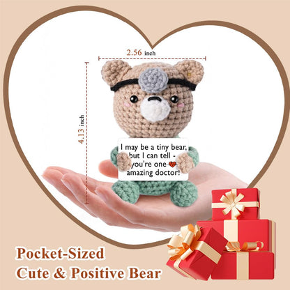 Medical School Graduation Gifts, Funny Doctor Gifts for Women Men, Handmade Crochet Bear Phd School for Doctors Female Male Students, Doctor Nurse Week Appreciation Retirement Birthday Gift