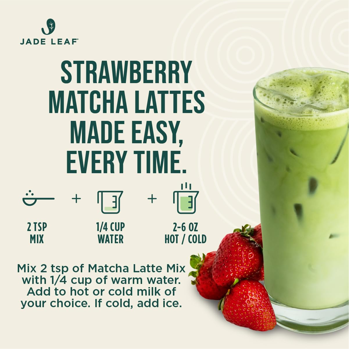 Jade Leaf Matcha Organic Strawberry Matcha Latte Mix - Lightly Sweet Japanese Matcha Green Tea Powder with Organic Cane Sugar for Café Style Blend, 5.3 Ounce / 150g (Pack of 1)