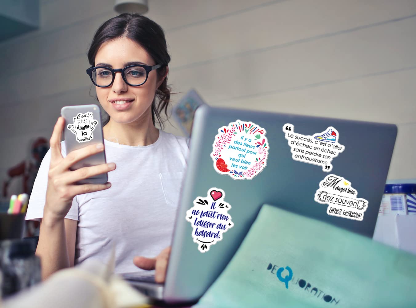 French Inspirational Stickers for Teens Adults Kids Teachers | French Quote Stickers | Positive Language Stickers for Planner,Journaling Scrapbook,Water Bottles, Laptop