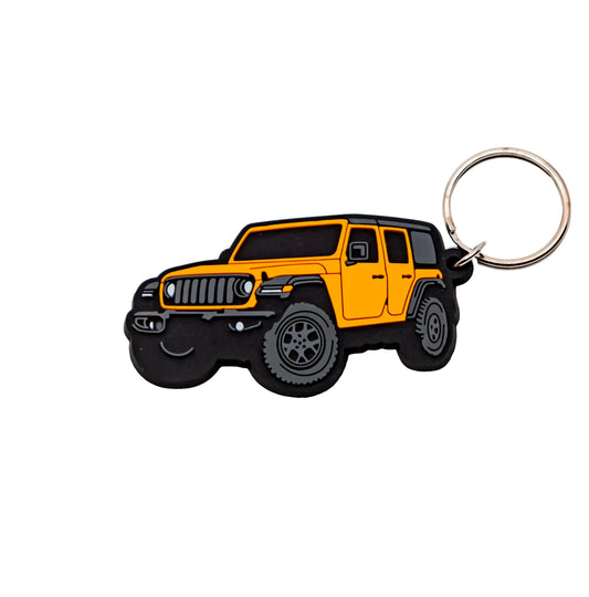 Vintage Ltd. Keychain Inspired by Jeep Wrangler - Soft Rubber Key FOB – Classic Off-Road 4x4 SUV Accessory - Gift for Jeep & Offroad Enthusiasts (Joose Orange)