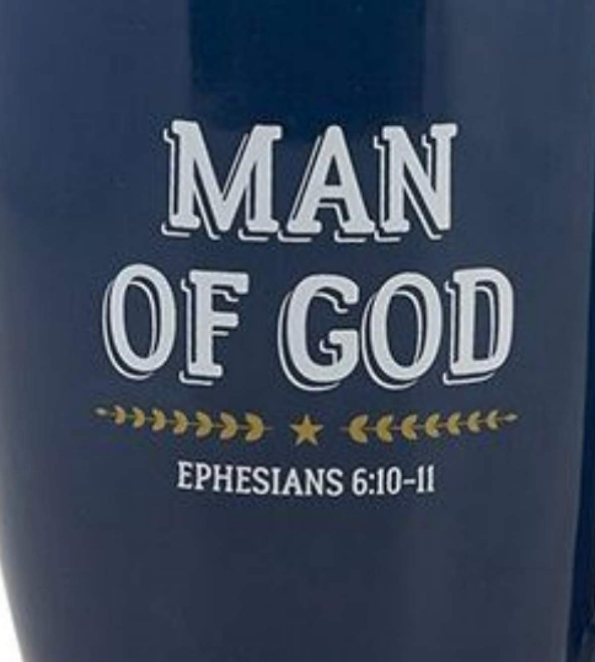 Autom Christian Coffee Mugs, Navy Blue Stoneware Man of God Religious Cup, Father's Day Gifts for Dad, 16 Ounce