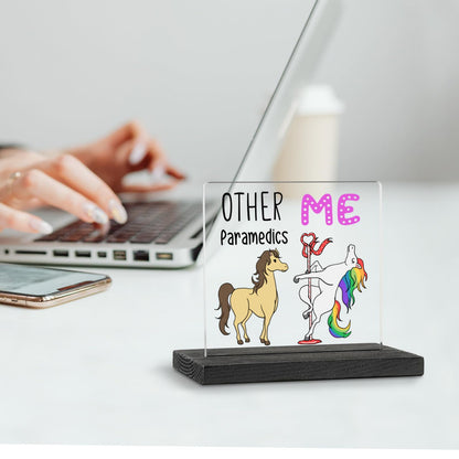Funny Paramedic Gifts for Women, Her, Fun Paramedic Desk Decor, Gag Humorous Paramedic Appreciation Thank You Gifts Decorative Signs Plaques WAB44