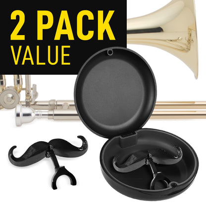 Clip-On Mustache For Trombones & Euphoniums - Includes Protective Case - Fits All Large Shank Mouthpieces - Perfect Accessory For Young Musicians - Mouthpiece Not Included