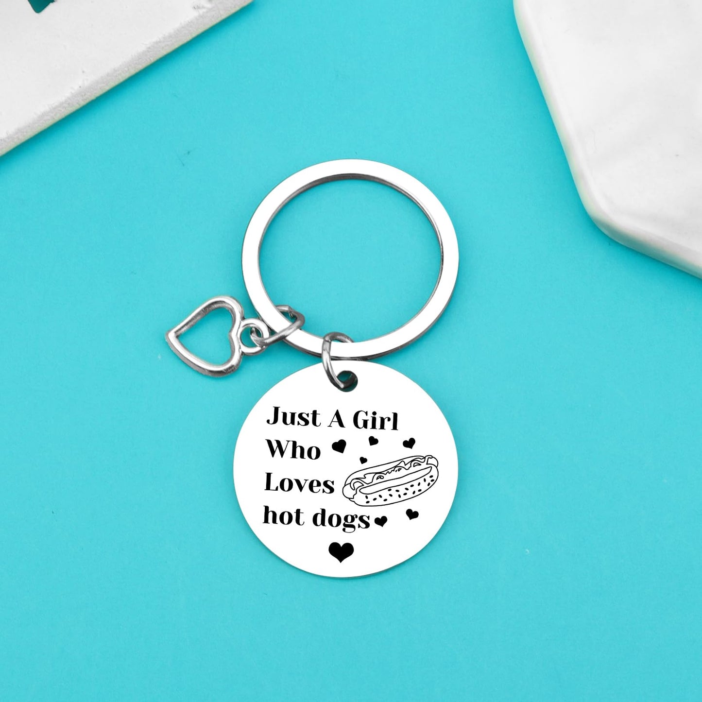 Xiahuyu Hot Dog Gifts for Women Girls Hot Dogs Keychain Hot Dog Lover Gift Food Lover Gift Hot Dogs Themed Gifts Christmas Birthday Present for Her Best Friend Sister Daughter Girlfriend