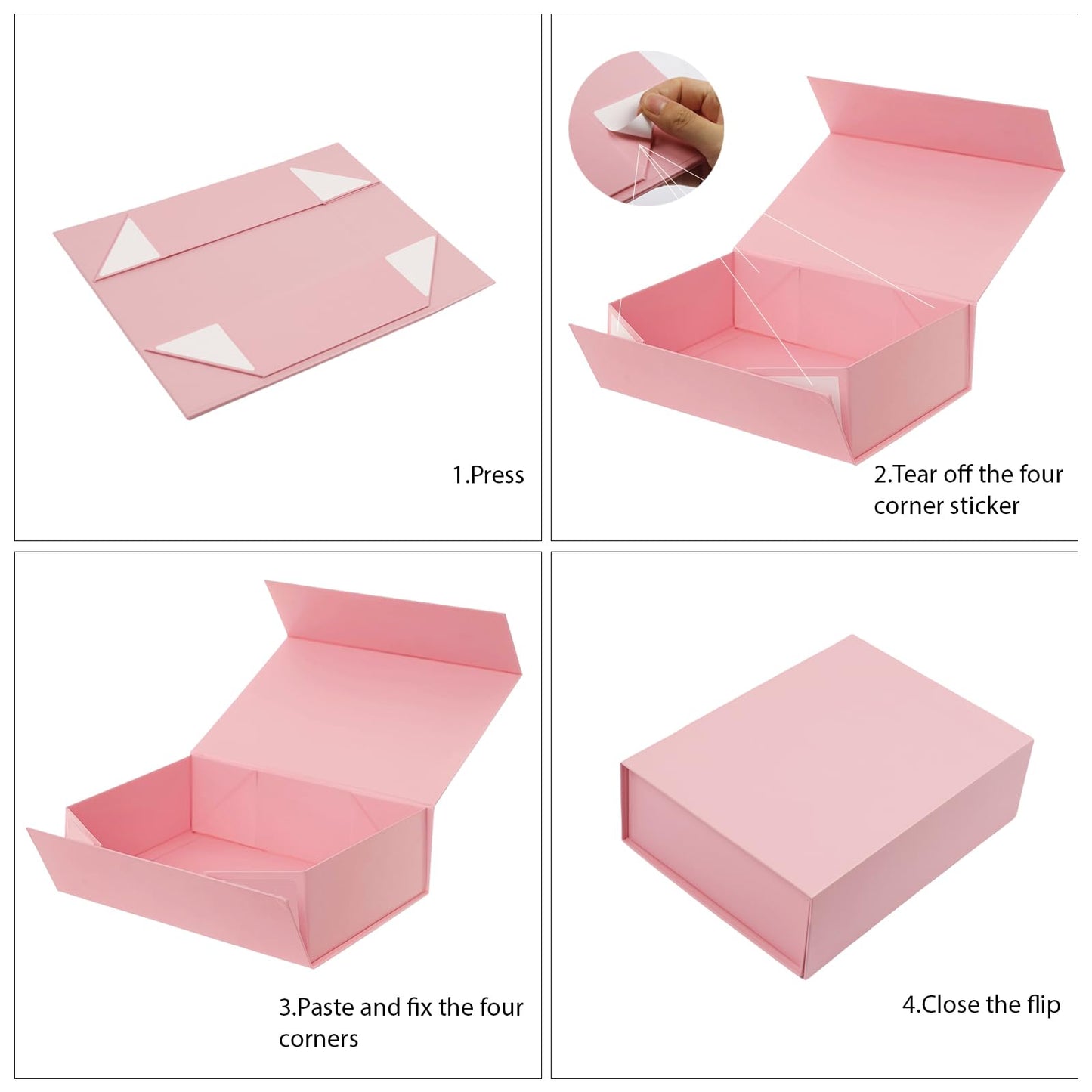 White Magnetic Gift Box 9x6.7x2.75 Inches, Rigid Collapsible Gift Boxes with Lids for Presents, Bridesmaid Proposal Box, Graduation, Wedding, Birthday Gift Packaging