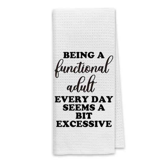 Dibor Adult Humor Kitchen Towels, Funny Saying Dish Towels, Humorous Gifts Cloth Hand Tea Towels for Bathroom Kitchen, Funny Gifts for Women - 16x24 Inches