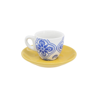 Pavilion Gift Company - Ciao Bella - 2.5 oz Stoneware Espresso Cup Saucer Mediterranean Summer Vibrant Drinkware