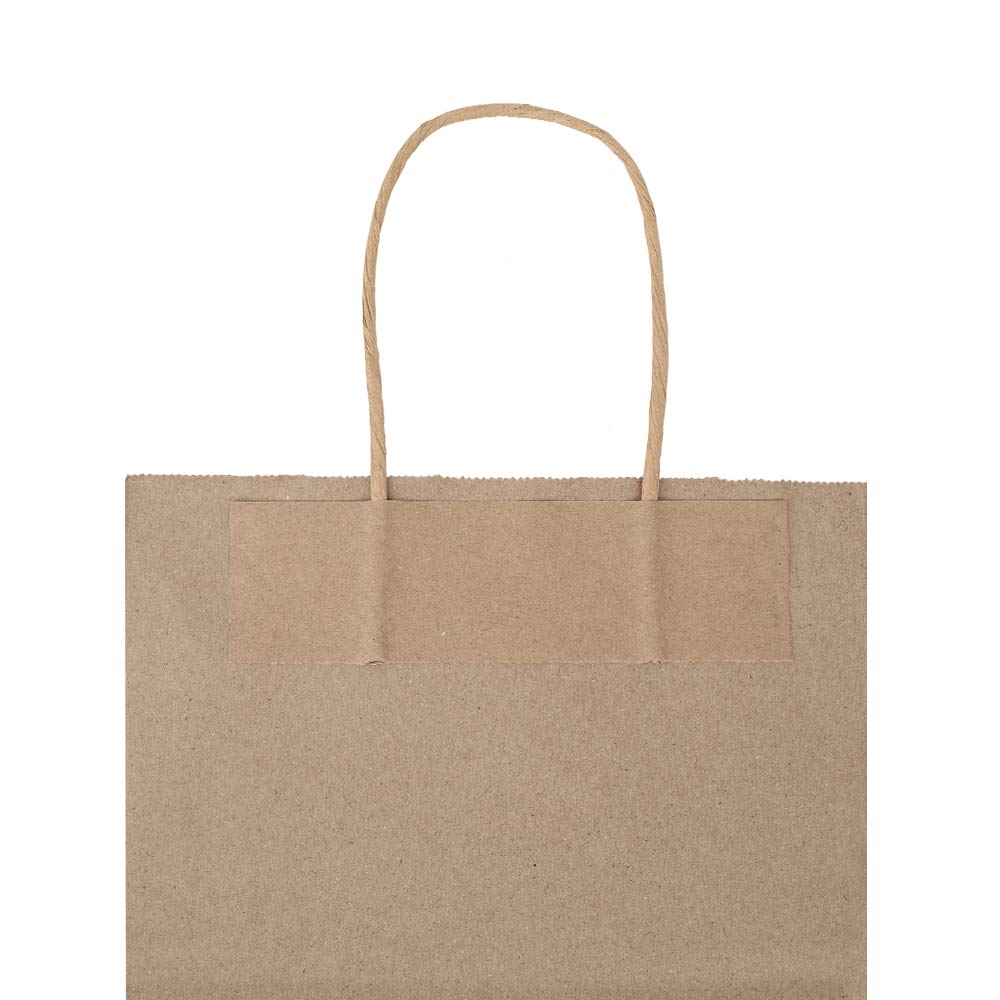 bagmad 100 Pack 8x4.75x10 Inch Medium Red Gift Paper Bags with Handles Bulk, Kraft Bags, Craft Grocery Shopping Retail Party Favors Wedding Business Sacks (Red, 100pcs)