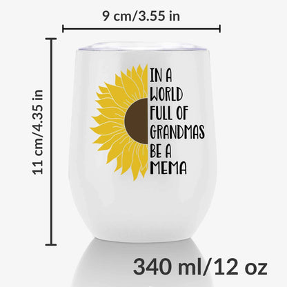 Onebttl Mema Gifts, Sunflower Grandma Gifts, 12oz Stainless Steel Insulated Tumbler for Sunflower Lovers, Perfect for Mother's Day, Birthday
