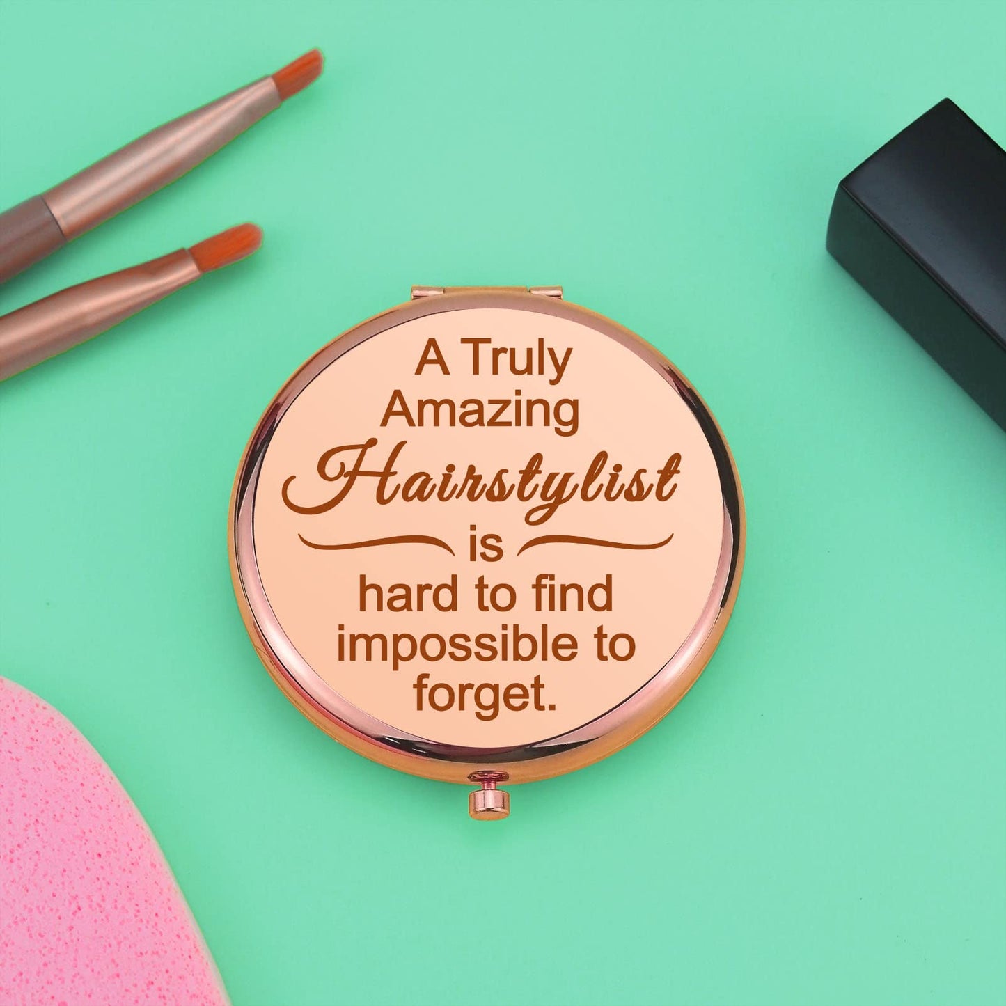 Hair Stylist Gifts for Women Hairdresser Gift Appreciation Present Compact Makeup Mirror for Hairdresser Thanks You Folding Makeup Mirror for Salon Barber Birthday Christmas Graduation Present