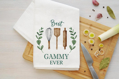 Best Gammy Ever Kitchen Towels - Kitchen Towels Gifts for Gammy - Soft and Absorbent Kitchen Tea Towel - Dish Towels Gift Idea Mother's Day - Birthday - Christmas - Holiday