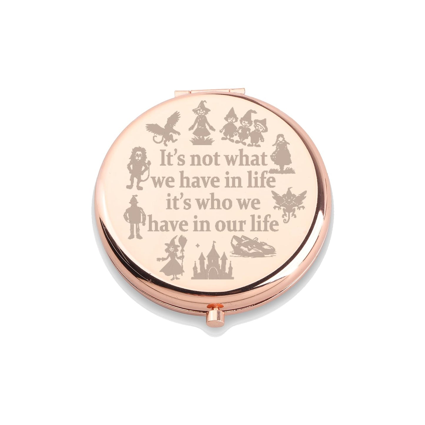 WUSUANED Wizard Inspired Makeup Mirror It’s Not What We Have in Life It’s Who We Have in Our Life Mirror Oz Friends Gift