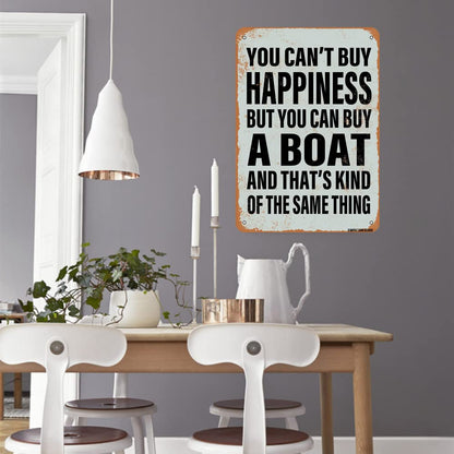 GIMIPAT Sign You Can't Buy Happiness BUT You CAN Buy A Cabin Funny Art Metal Tin Sign 8x12 inch Bar Pub Indoor Outdoor Wall Decor Gifts Man Cave