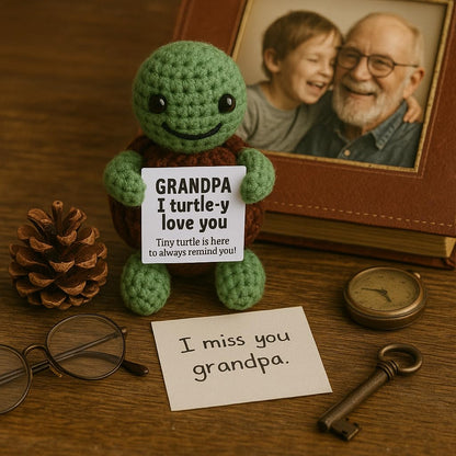 Fathers day Gift for Grandpa, Mini Funny Turtle, Christmas Grandpa Gifts from Granddaughter Grandson, Funny Grandpa Birthday Gift