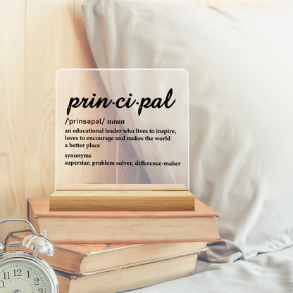 School Principal Appreciation Gifts for Men Women, Principal Definition Acrylic Desk Sign Decor