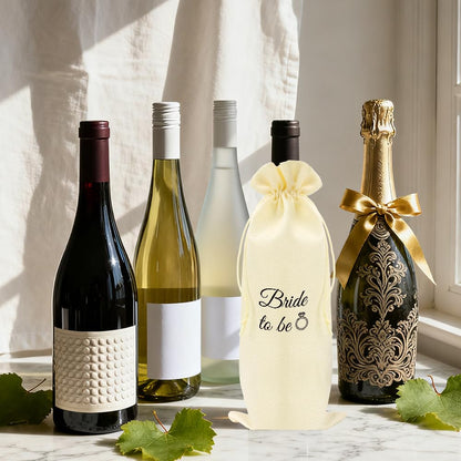 ZuEiiDop Bride to Be Wine Bag Bridal Party Supplies Bachelorette Party Decorations Bridal Shower Gifts for Bride to Be Drawstring Wine Gift Bags for Engagement Parties Gift for Her Women Friend