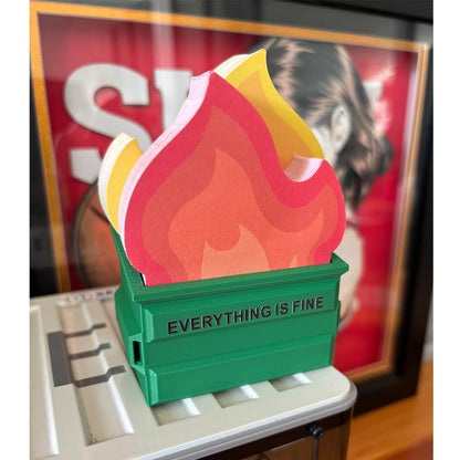 Infmetry Garbage Can Fire Sticky Notes Office Supplies Flame Notepads Desk Accessories Funny White Elephant Gifts for Coworker Boss Teacher Women Men Adult 300 Sheets
