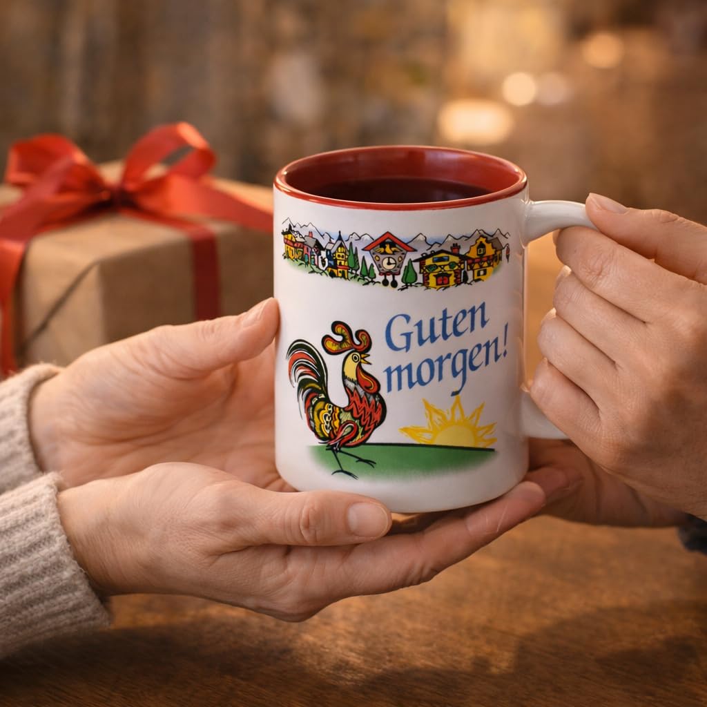 Essence of Europe Gifts Guten Morgen/Good Morning in German Colorful Ceramic Coffee Mug by E.H.G | 12 oz
