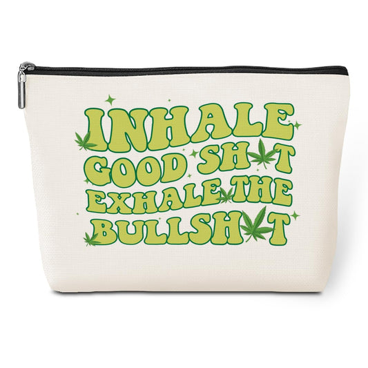 Funny Weed Makeup Bag Weed Gifts Weed Accessories Green Leaves Decor Christmas Birthday Graduation Friendship Gifts for Women Friends Leaf Lovers Aunt Her Girl Mom Grandma Travel Toiletry Bag