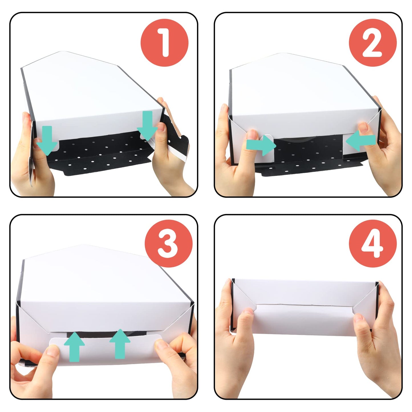 LOMIMOS 5PCS Florist Bouquet Envelope Box,Folding Flower Packaging Wrapping Storage Gift Paper Box for Mother's Day Wedding Engagement Birthday Graduation Valentine Party(Black/White)