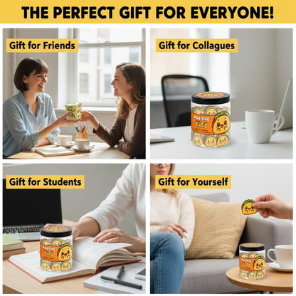 DEARMINE Positive Taco Jar – 60 Affirmation Cards Emotional Support Taco Gift for Taco Lovers, Birthday Gifts for Women