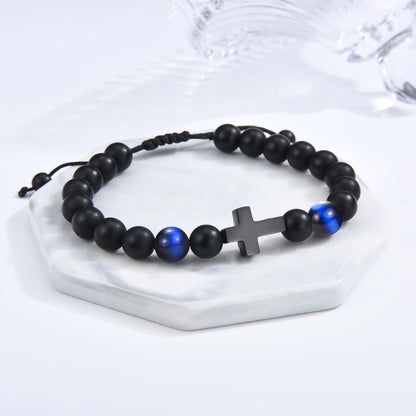 Cross Bracelet for Boys Men, Easter Basket Stuffers Baptism Confirmation First Communion Christian Religious Birthday Christmas Valentines Fathers Day Stocking Stuffers Gifts for Boys Kids Teens Men