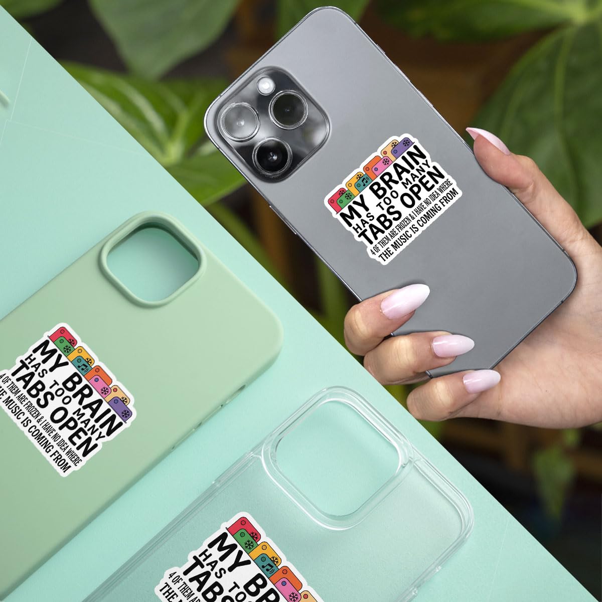 3Pcs My Brain Has Too Many Tabs Stickers, Motivational Gift, ADHD Advocates, Neurodivergent Individuals, Creatives, Students, Teachers, Co-Workers, Friends, Moms, Dads, Family, Mental Health 3in AD8