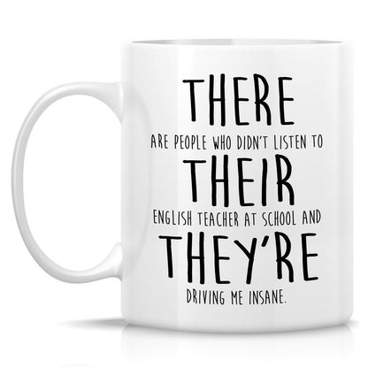 Retreez Funny Sarcastic English Teacher Mug - Teaching Grammar Mug - 11 Oz Ceramic Coffee or Tea Cup - Appreciation, Teacher's Day Gift for English Teachers, Grammar Lover, Classroom Humor, Professors