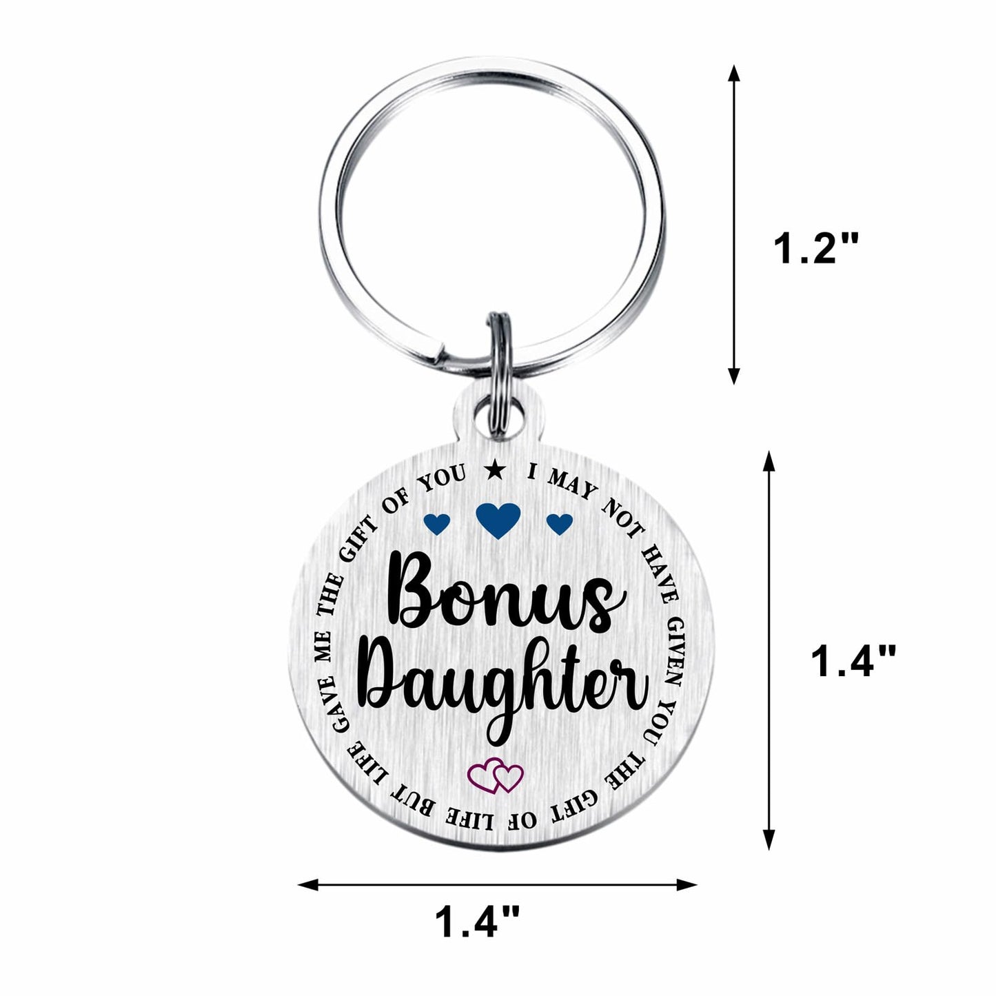 Viayen Gifts for Bonus Daughter, Stepdaughter Unbiological Adopted Step Daughter Stepdaughter Birthday Keychain from Stepmom
