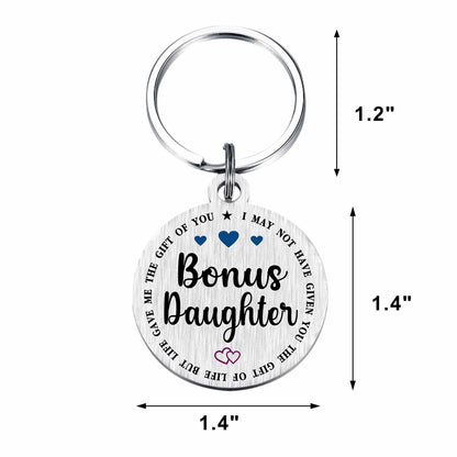 Viayen Gifts for Bonus Daughter, Stepdaughter Unbiological Adopted Step Daughter Stepdaughter Birthday Keychain from Stepmom
