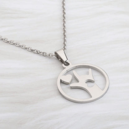 LQRI ASL American Sign Language Jewelry I Love You Hand Sign Language Round Necklace ASL Jewelry Interpreter Teacher gift