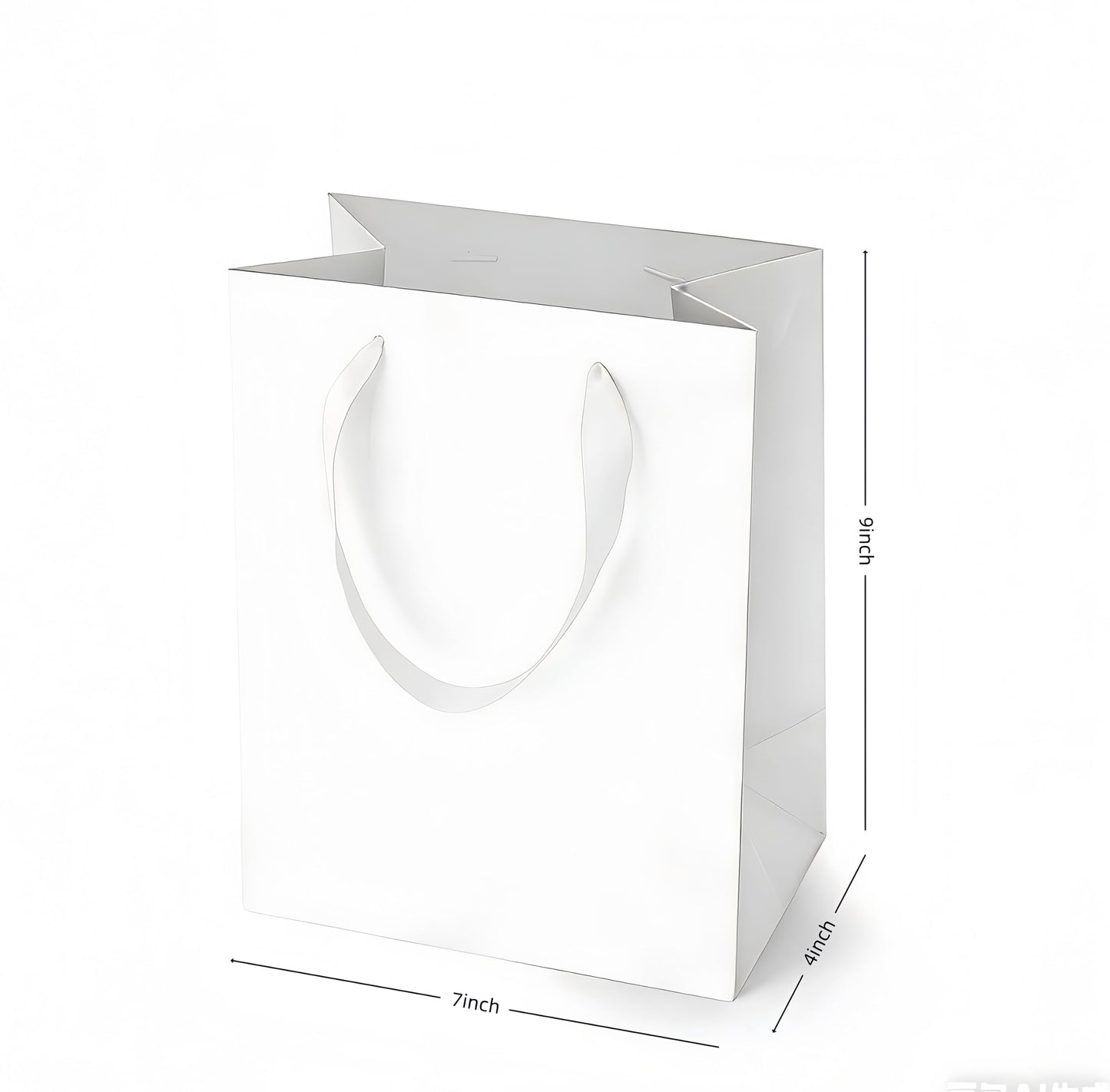 Treelement White 6 Pcs Gift Bags with Tissue Paper and Greeting Cards, 7×4×9 Inch Gift Bags with Handle for Wedding, Birthday, Party Favors, Baby Shower and Holiday Gifting.
