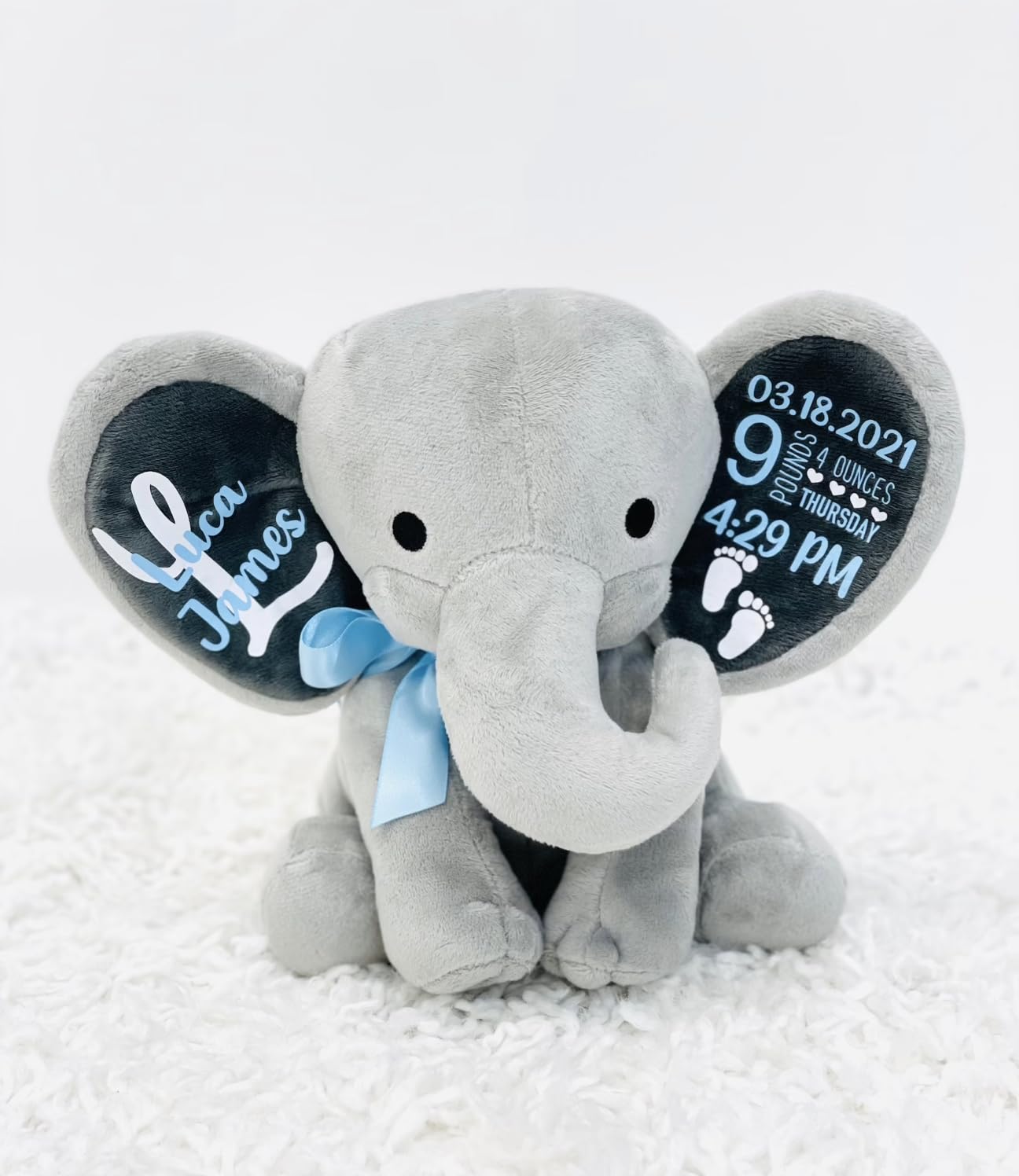 Personalized Keepsake, Stuffed Animal, Newborn, Birth Announcement Stuffed Animal,
