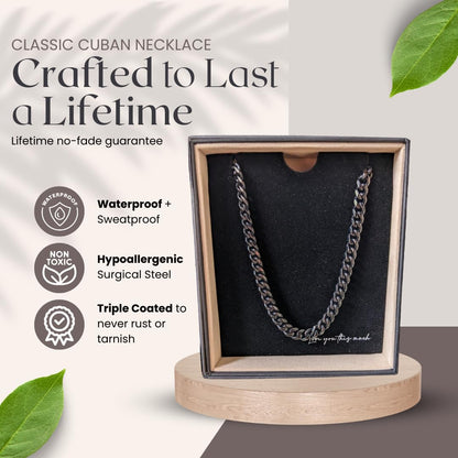 Love You This Much Son Gift from Mom | Men's 5mm Steel Necklace | Mother to Son | 22" Length | Luxury Gift Box + Card