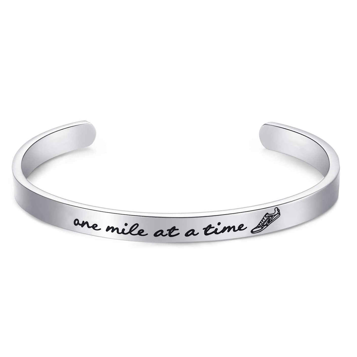 LParkin Marathon Runner's Bracelet - Endurance-Tested Stainless Steel Running Jewelry for Women & Men | Track & Field Gifts with Inspirational Mantra Engraving