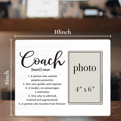 Coach Definition Picture Frame, Coach Gifts for Men Women, Cheer Softball Soccer Coaches Gifts Wood Photo Frame, 4 x 6 Inch Photo